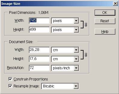 Image Size dialog box
