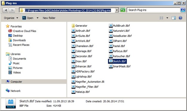 Add plugins to Photoshop 32 bit on Windows 64 bit