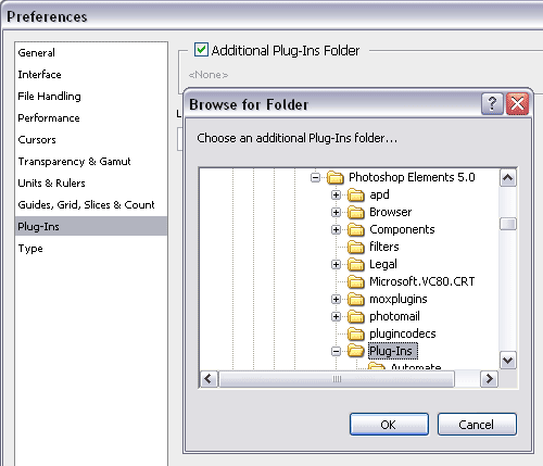 Select additional plugins folder