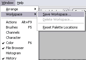Save Workspace in Adobe Photoshop